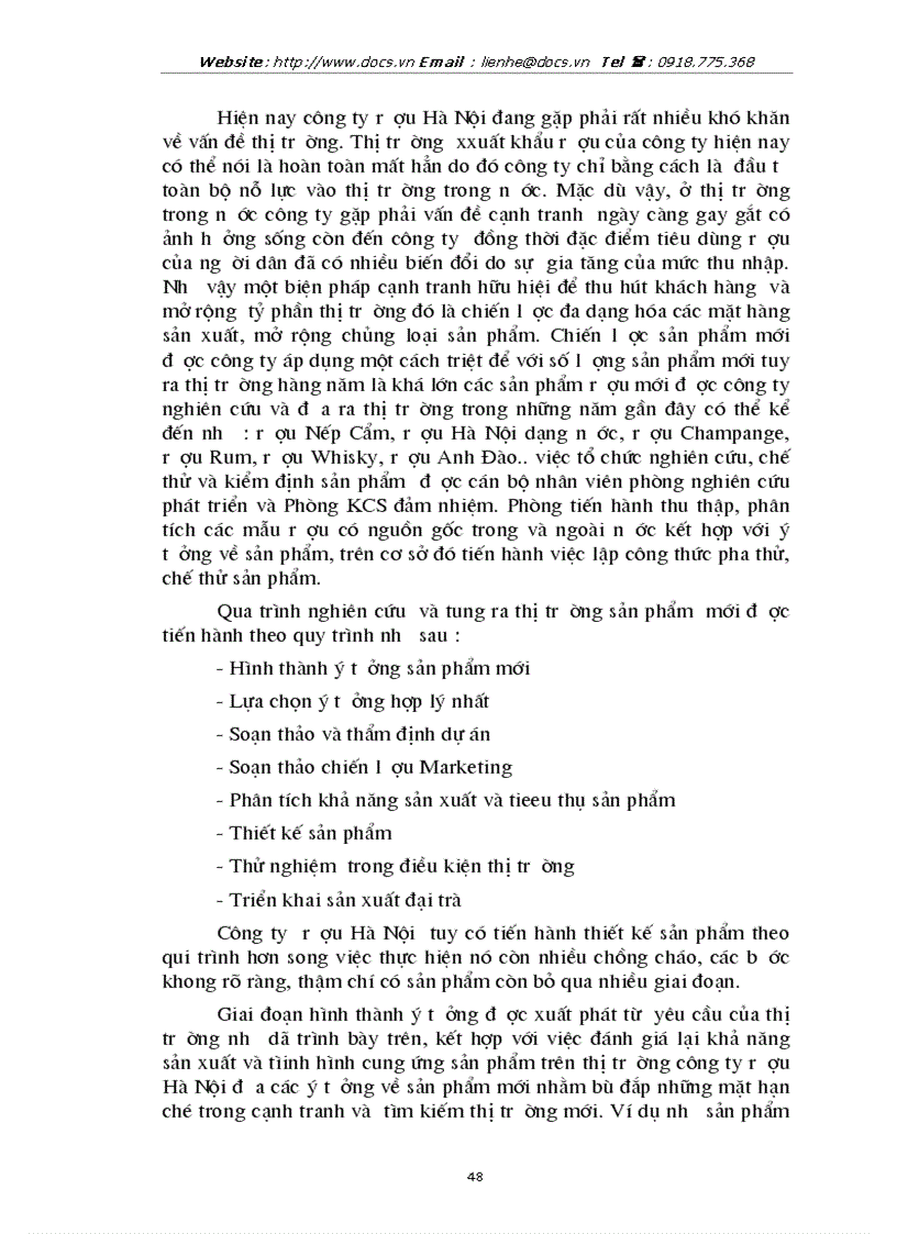 image for page Thị trường rượu và một số giải pháp nhằm nâng cao hiệu quả của chiến lược sản phẩm ở công ty rượu Hà Nội