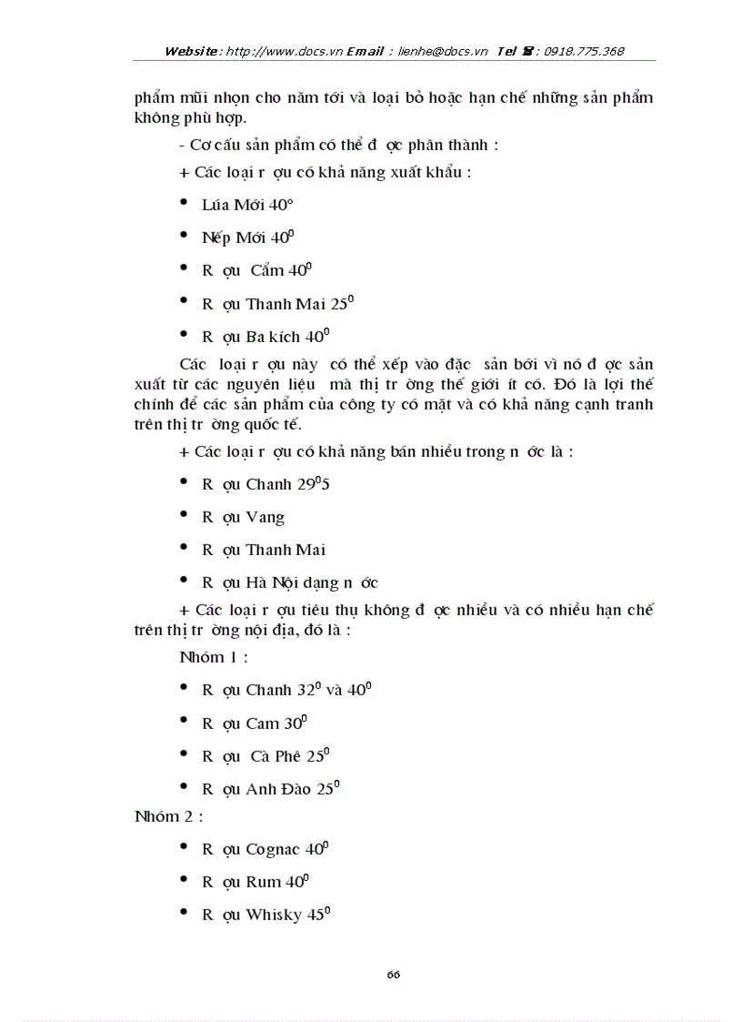 image for page Thị trường rượu và một số giải pháp nhằm nâng cao hiệu quả của chiến lược sản phẩm ở công ty rượu Hà Nội