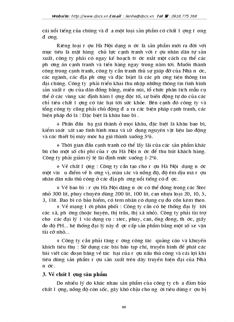 image for page Thị trường rượu và một số giải pháp nhằm nâng cao hiệu quả của chiến lược sản phẩm ở công ty rượu Hà Nội