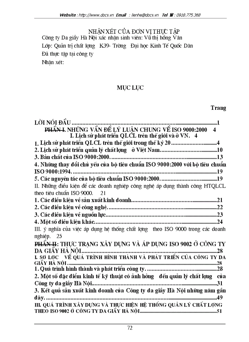 image for page Những biện pháp để duy trì và phát triển việc áp dụng hệ thống quản lý chất lượng theo ISO 9002 ở Công ty da giầy Hà Nội