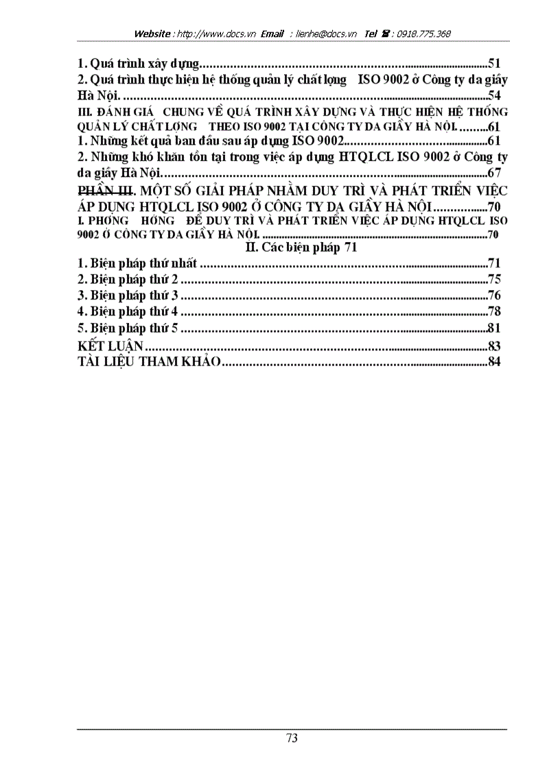 image for page Những biện pháp để duy trì và phát triển việc áp dụng hệ thống quản lý chất lượng theo ISO 9002 ở Công ty da giầy Hà Nội