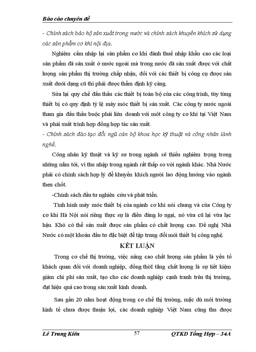 image for page Giải phấp nhằm nâng cao chất lượng sản phẩm tại công ty cơ khí Hà Nội