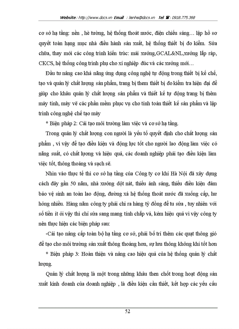 image for page Giải phấp nhằm nâng cao chất lượng nhóm sản phẩm khuôn mẫu tại công ty cơ khí Hà Nội