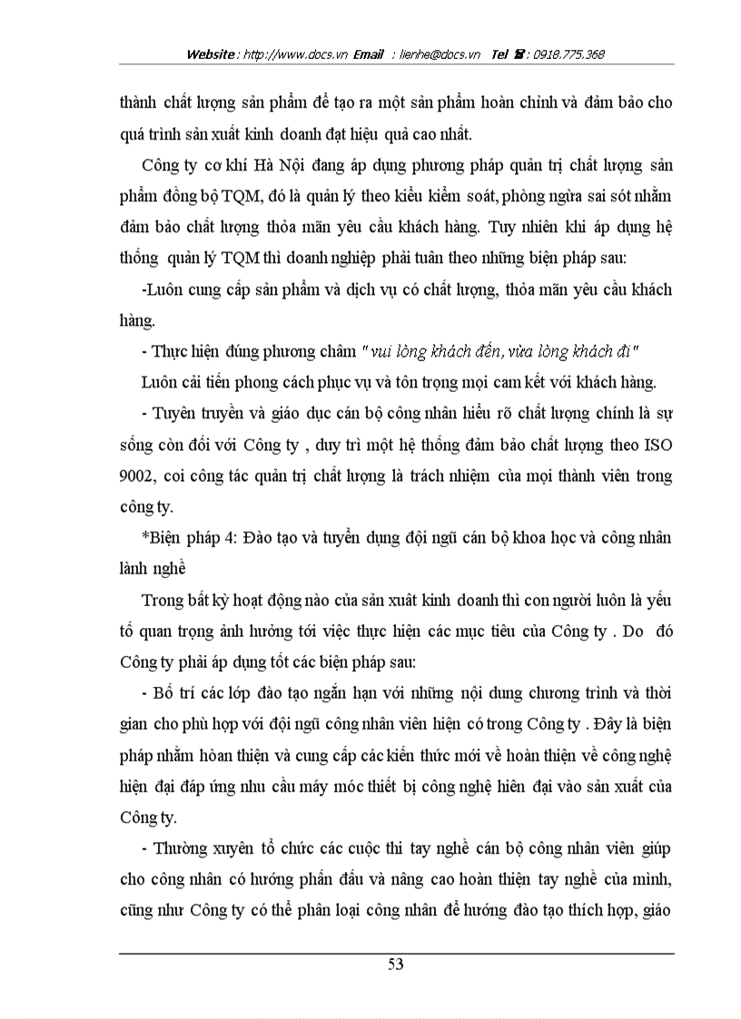 image for page Giải phấp nhằm nâng cao chất lượng nhóm sản phẩm khuôn mẫu tại công ty cơ khí Hà Nội