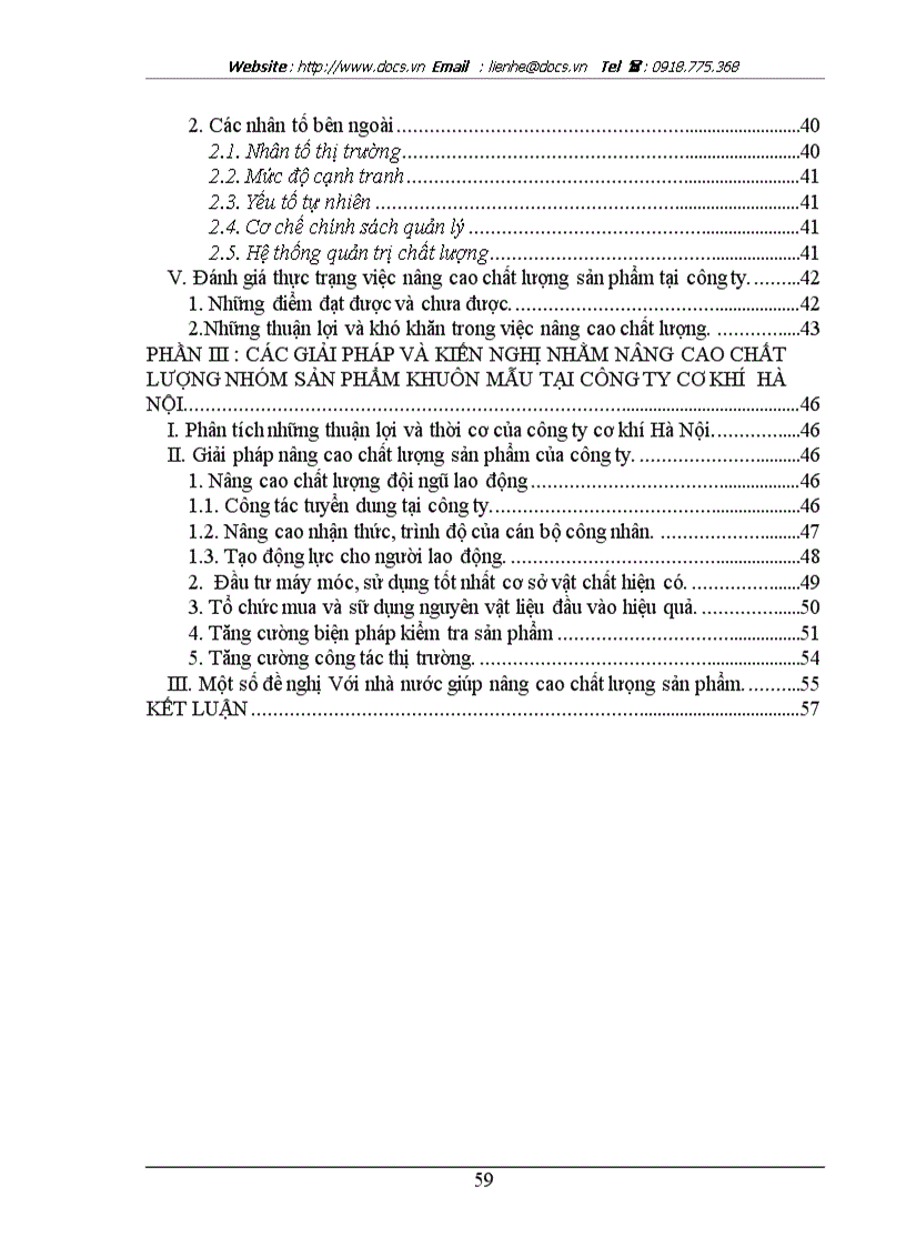 image for page Giải phấp nhằm nâng cao chất lượng nhóm sản phẩm khuôn mẫu tại công ty cơ khí Hà Nội