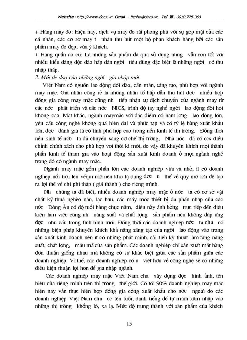 image for page Thực trạng biện pháp nhằm nâng cao khả năng cạnh tranh của các doanh nghiệp ngành may mặc
