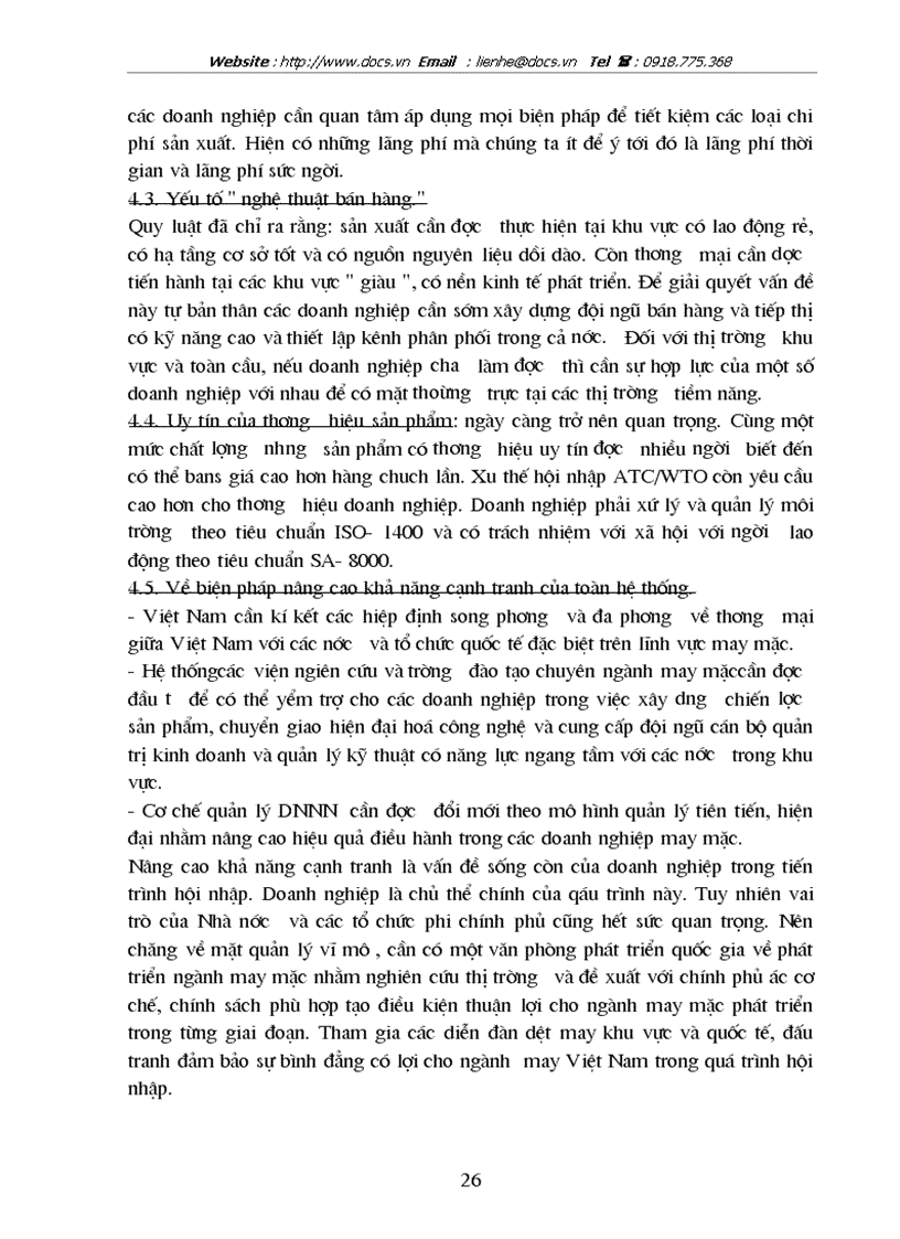 image for page Thực trạng biện pháp nhằm nâng cao khả năng cạnh tranh của các doanh nghiệp ngành may mặc