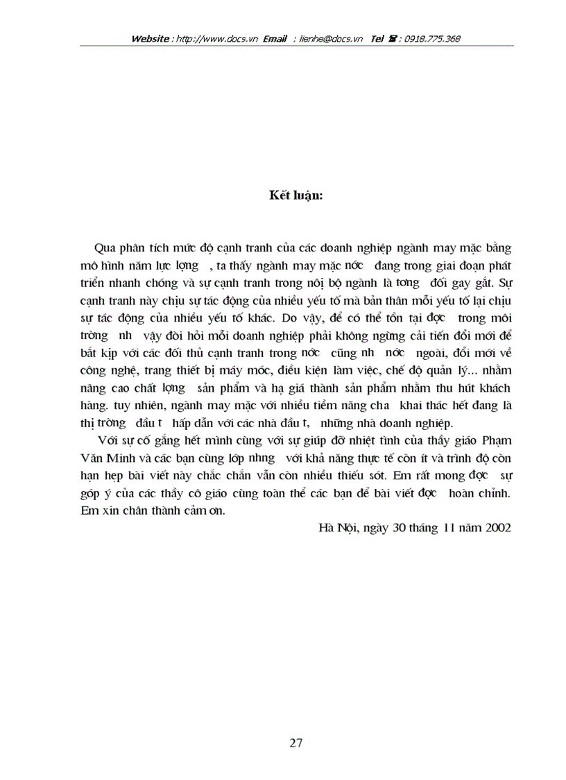 image for page Thực trạng biện pháp nhằm nâng cao khả năng cạnh tranh của các doanh nghiệp ngành may mặc