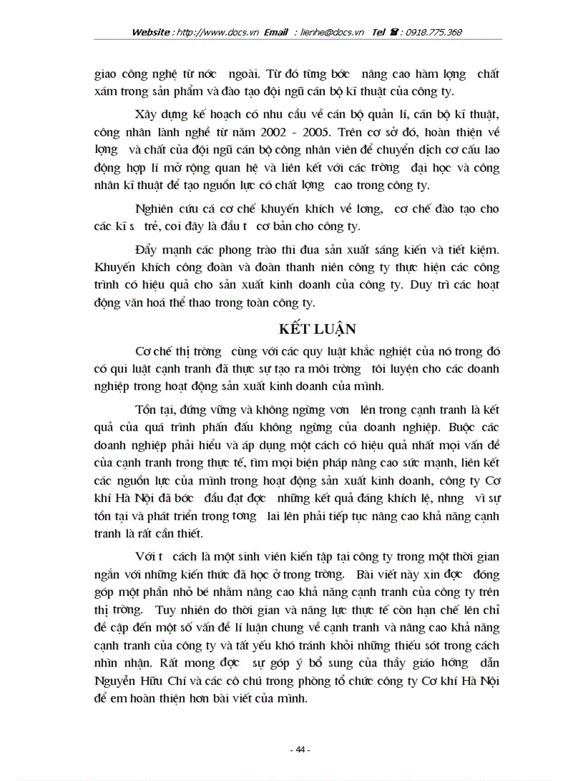 image for page 1số ý kiến nhằm nâng cao sức cạnh tranh của C ty Cơ khí Hà Nội