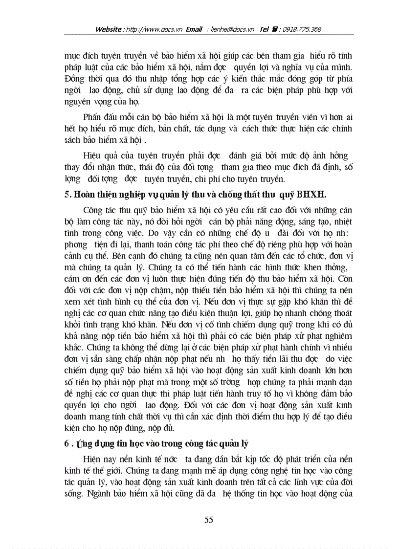 image for page Bàn về việc thu chống thất thu quỹ BHXH ở cơ quan BHXH quận Đống Đa