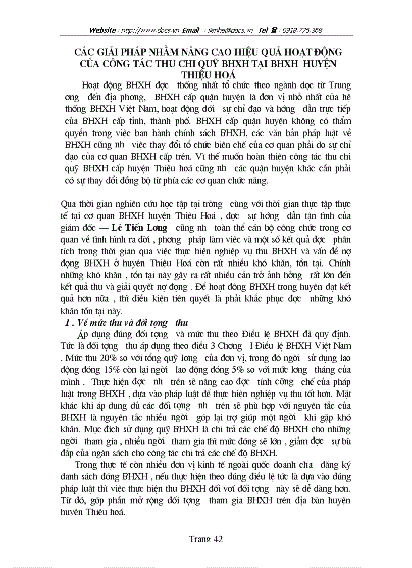 image for page Công tác thu chi quản lý quỹ BHXH Huyện Thiệu Hoá Thanh Hoá thời gian qua