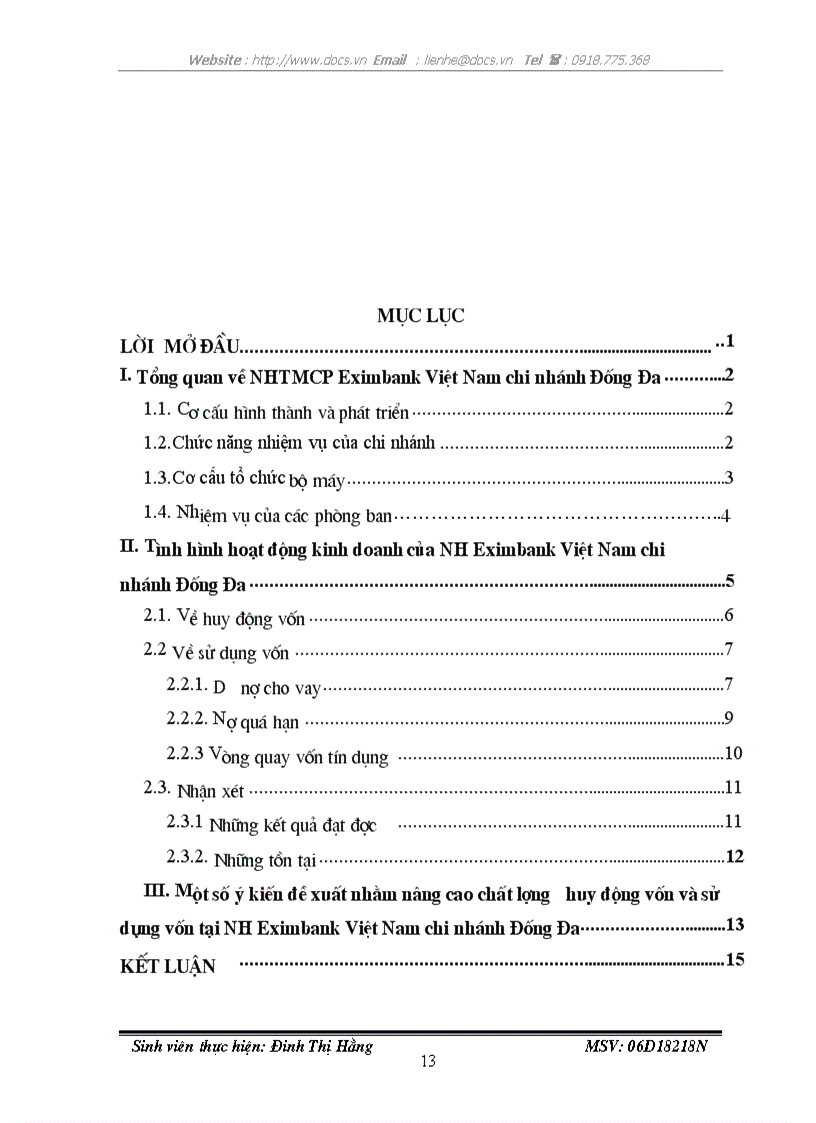 image for page Thực trạng hoạt động kinh doanh của Ngân hàng TMCP Eximbanhk Việt Nam chi nhánh Đống Đa