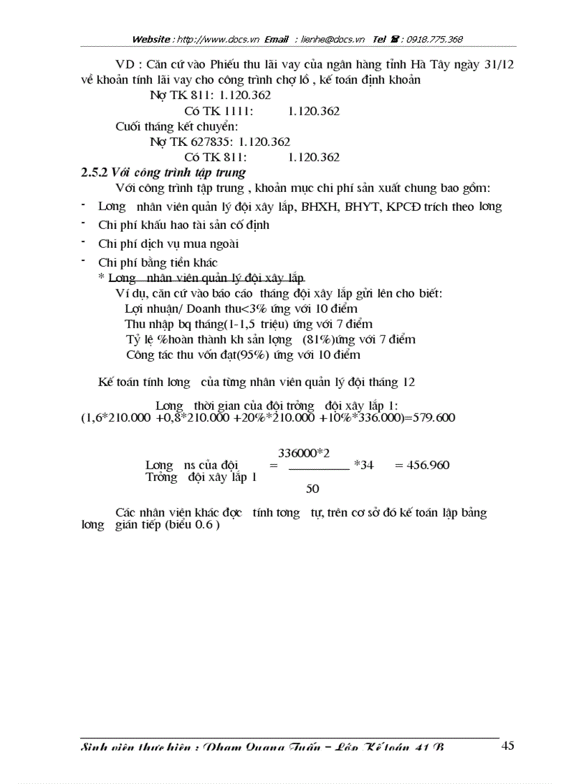 image for page Công tác hạch toán chi phí sản xuất và tính giá thành sản phẩm xây lắp tại xí nghiệp Sông Đà 206