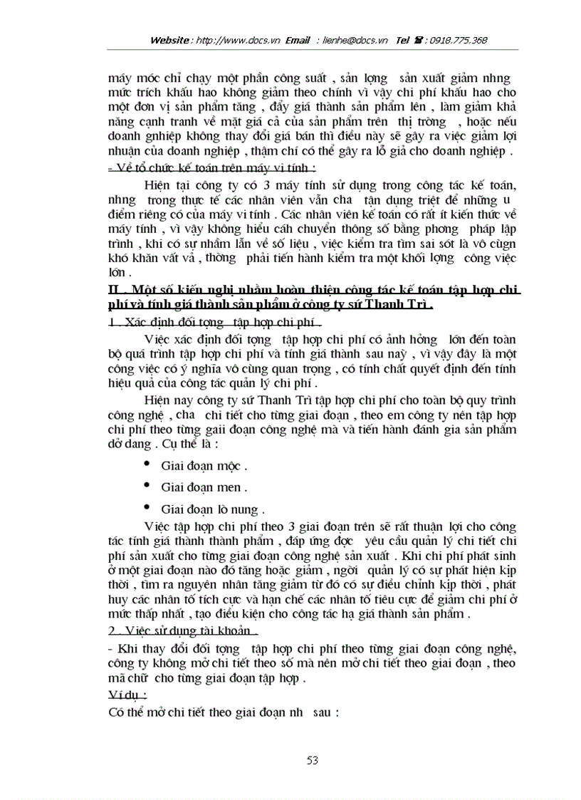 image for page Tổ chức kế toán chi phí sản xuất và tính giá thành sản phẩm ở Công ty sứ Thanh Trì VIGLACERA