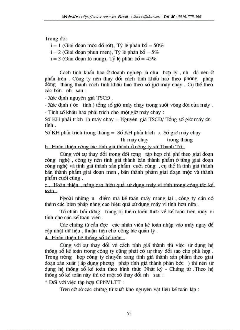 image for page Tổ chức kế toán chi phí sản xuất và tính giá thành sản phẩm ở Công ty sứ Thanh Trì VIGLACERA