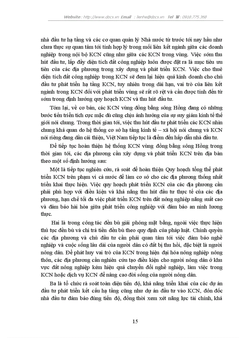 image for page Phân tích môi trường và định hướng kinh doanh cơ sở hạ tầng Khu công nghiệp Chấn Hưng Vĩnh Phúc