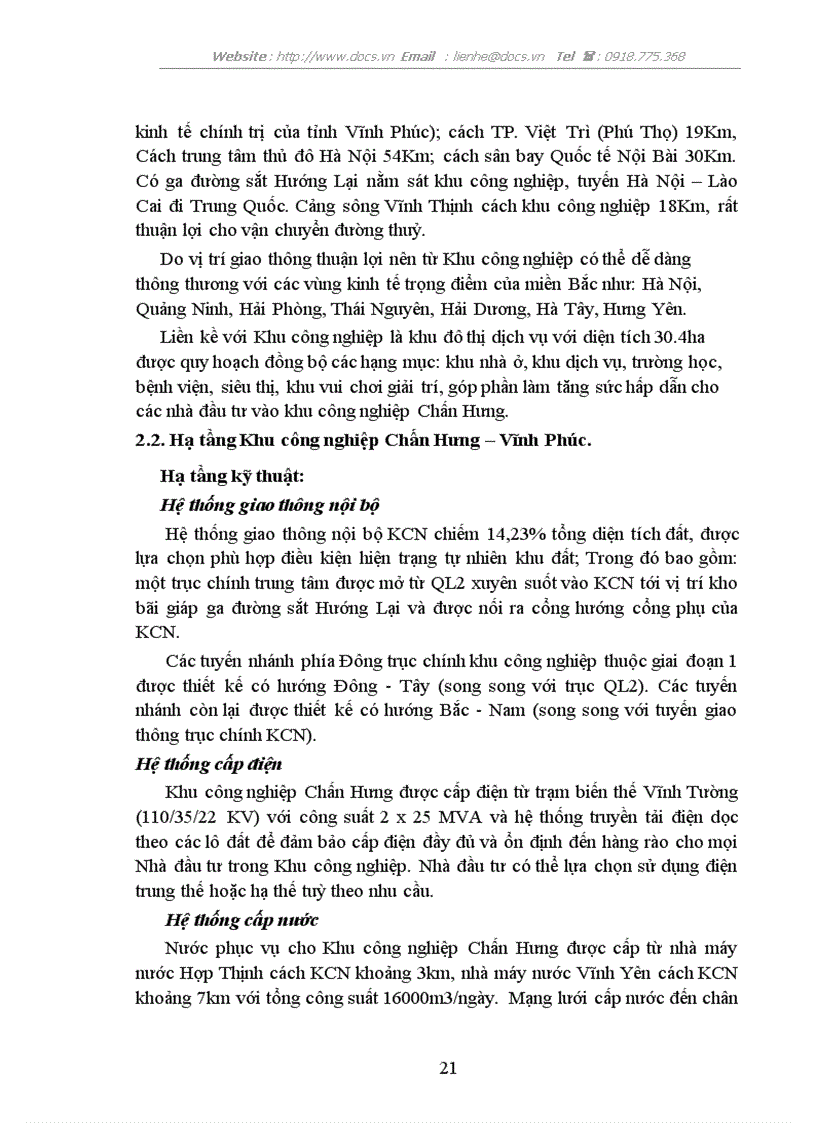 image for page Phân tích môi trường và định hướng kinh doanh cơ sở hạ tầng Khu công nghiệp Chấn Hưng Vĩnh Phúc