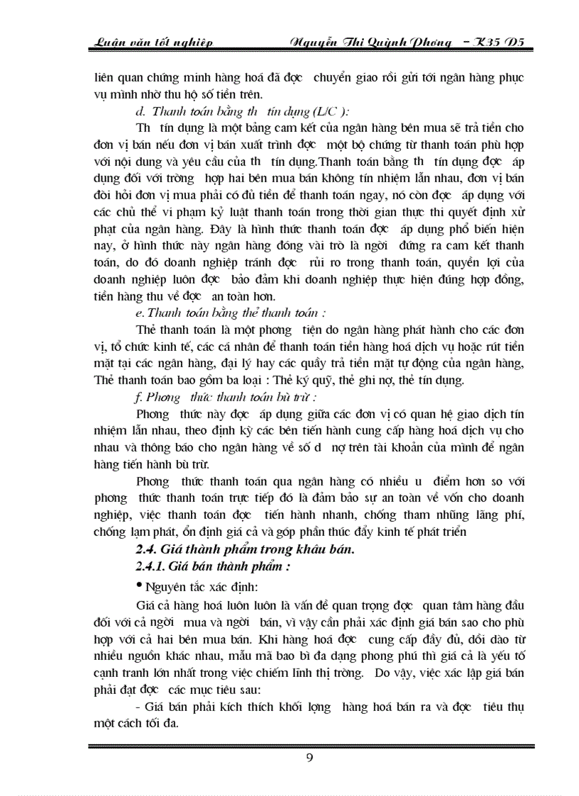 image for page Hoàn thiện kế toán nghiệp vụ tiêu thụ thành phẩm tại Công ty Liên Hợp Thực Phẩm Hà Tây