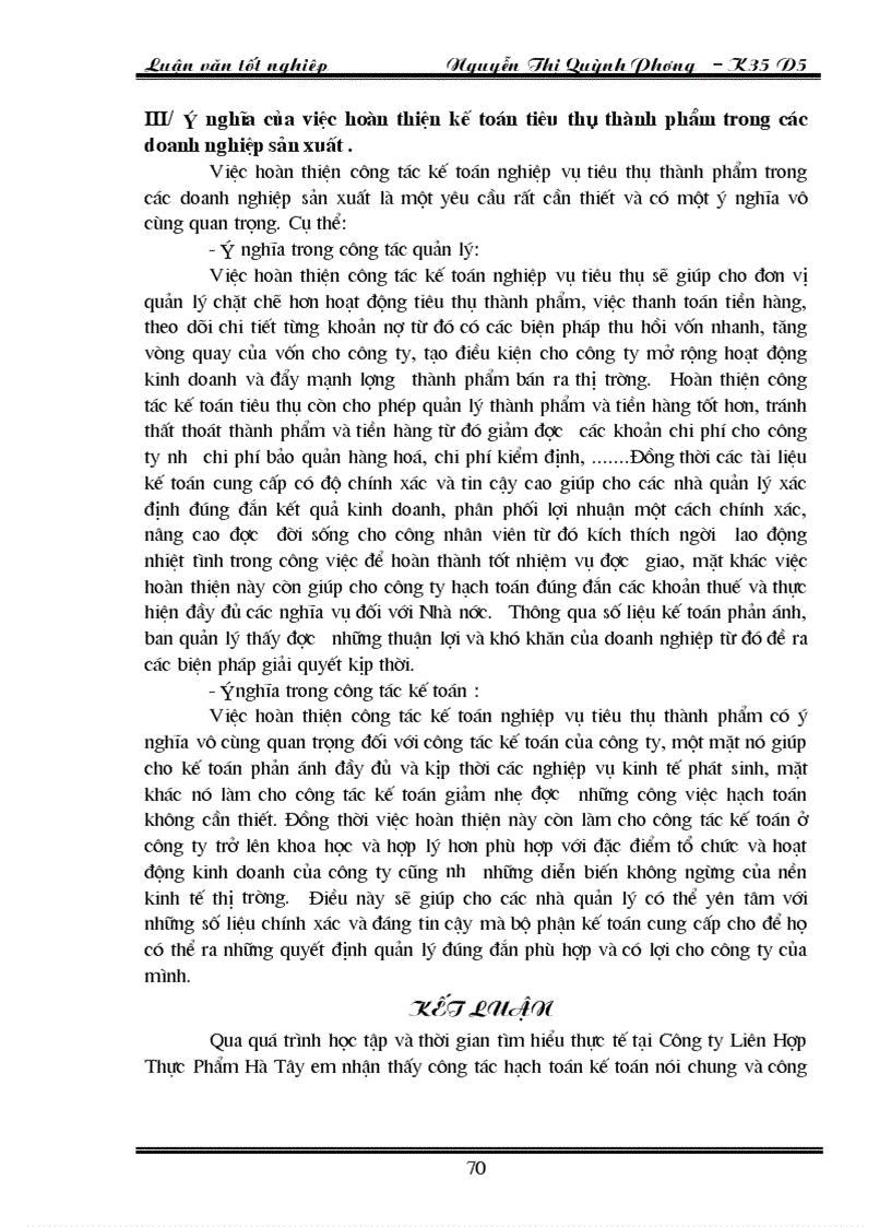 image for page Hoàn thiện kế toán nghiệp vụ tiêu thụ thành phẩm tại Công ty Liên Hợp Thực Phẩm Hà Tây