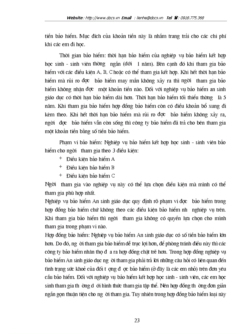 image for page Thực trạng khai thác nghiệp vụ bảo hiểm kết hợp học sinh sinh viên tại C ty CP bảo hiểm Petrolimex PJICO