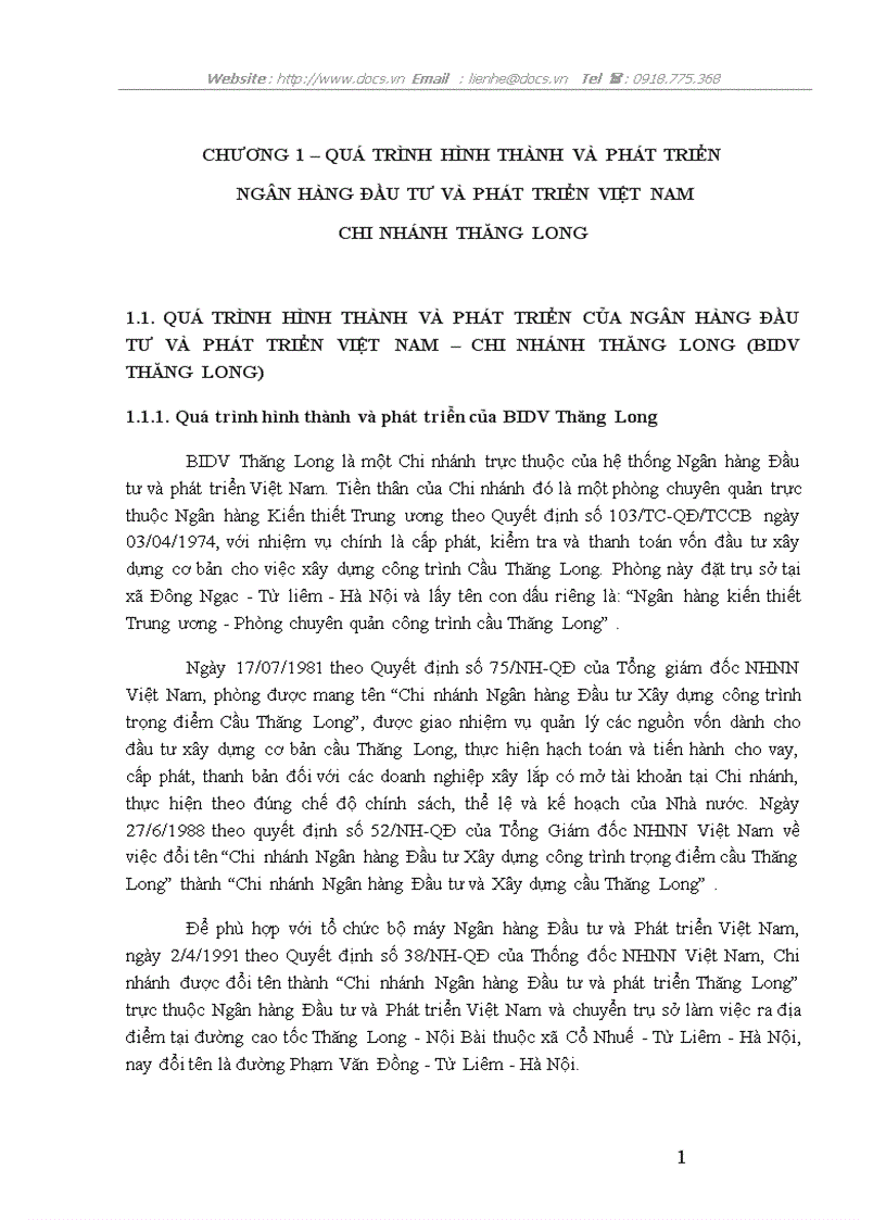 image for page Quá trình hình thành và phát triển ngân hàng đầu tư và phát triển việt nam chi nhánh thăng long