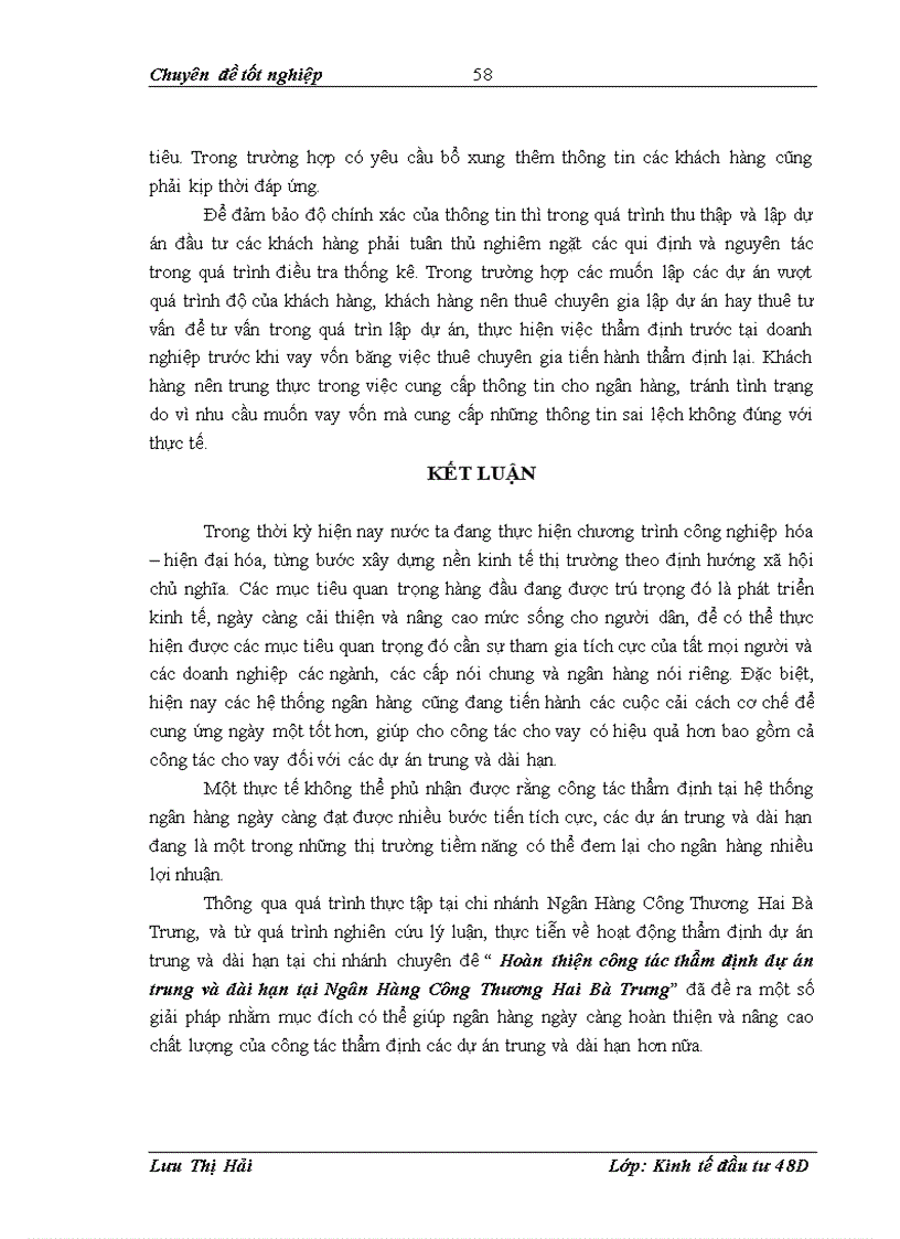 image for page Hoàn thiện công tác thẩm định dự án trung và dài hạn tại ngân hàng công thương hai bà trưng