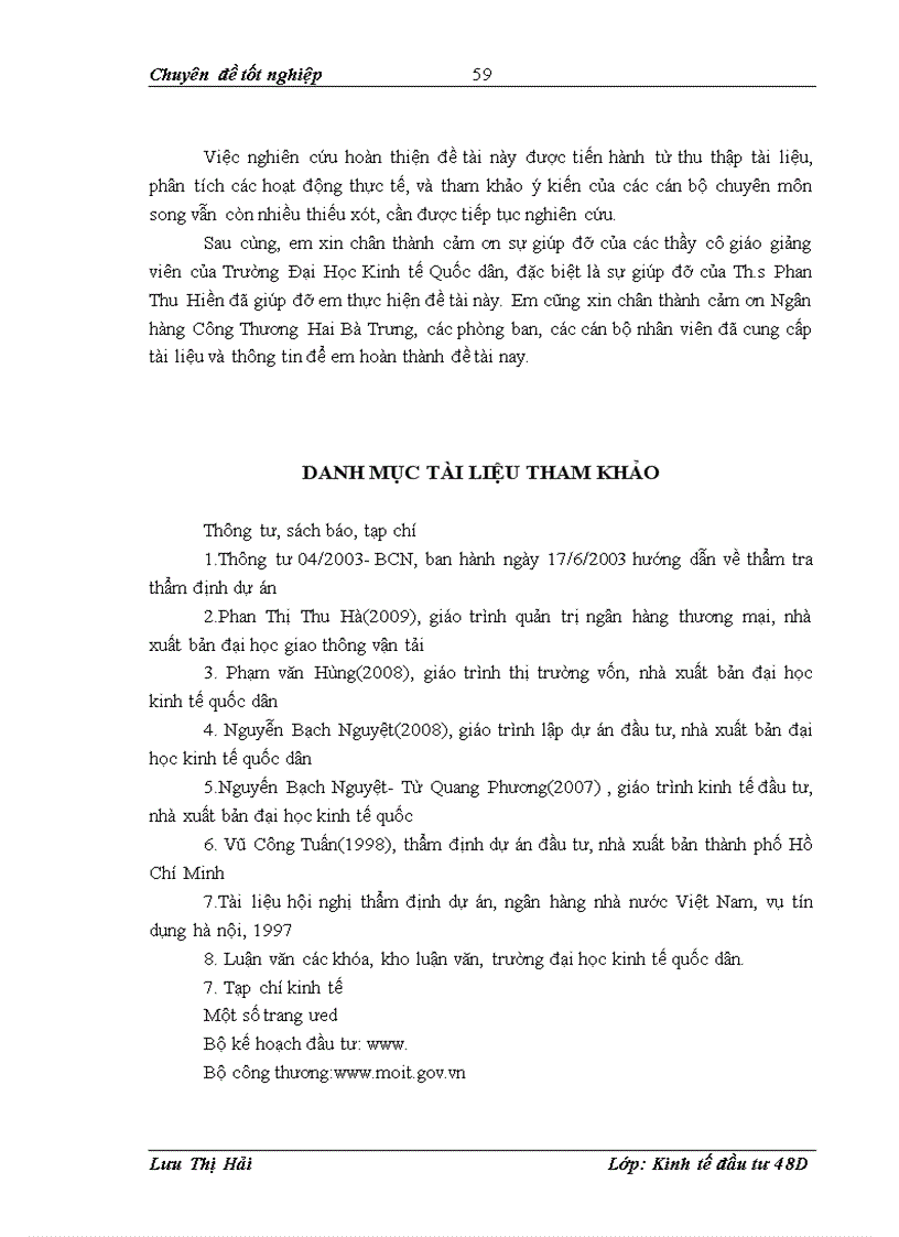 image for page Hoàn thiện công tác thẩm định dự án trung và dài hạn tại ngân hàng công thương hai bà trưng
