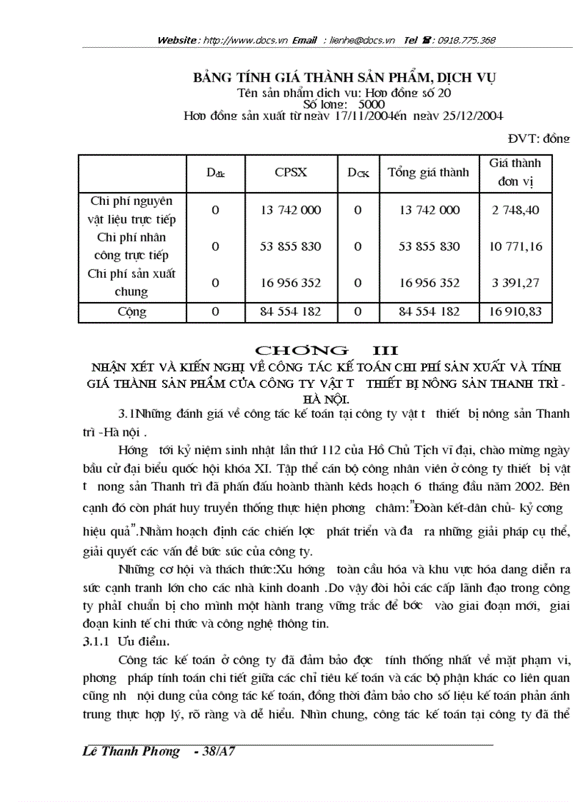 image for page Kế toán chi phí sản xuất và tính giá thành sản phẩm tại Công ty vật tư thiết bị nông sản Thanh Trì Hà Nội