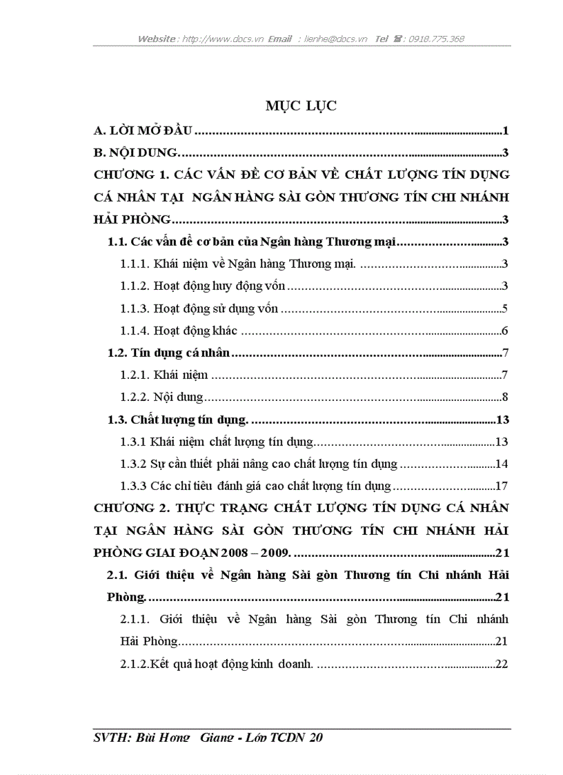 image for page Nâng cao chất lượng tín dụng cá nhân tại Ngân hàng Sài gòn Thương tín Chi nhánh Hải Phòng