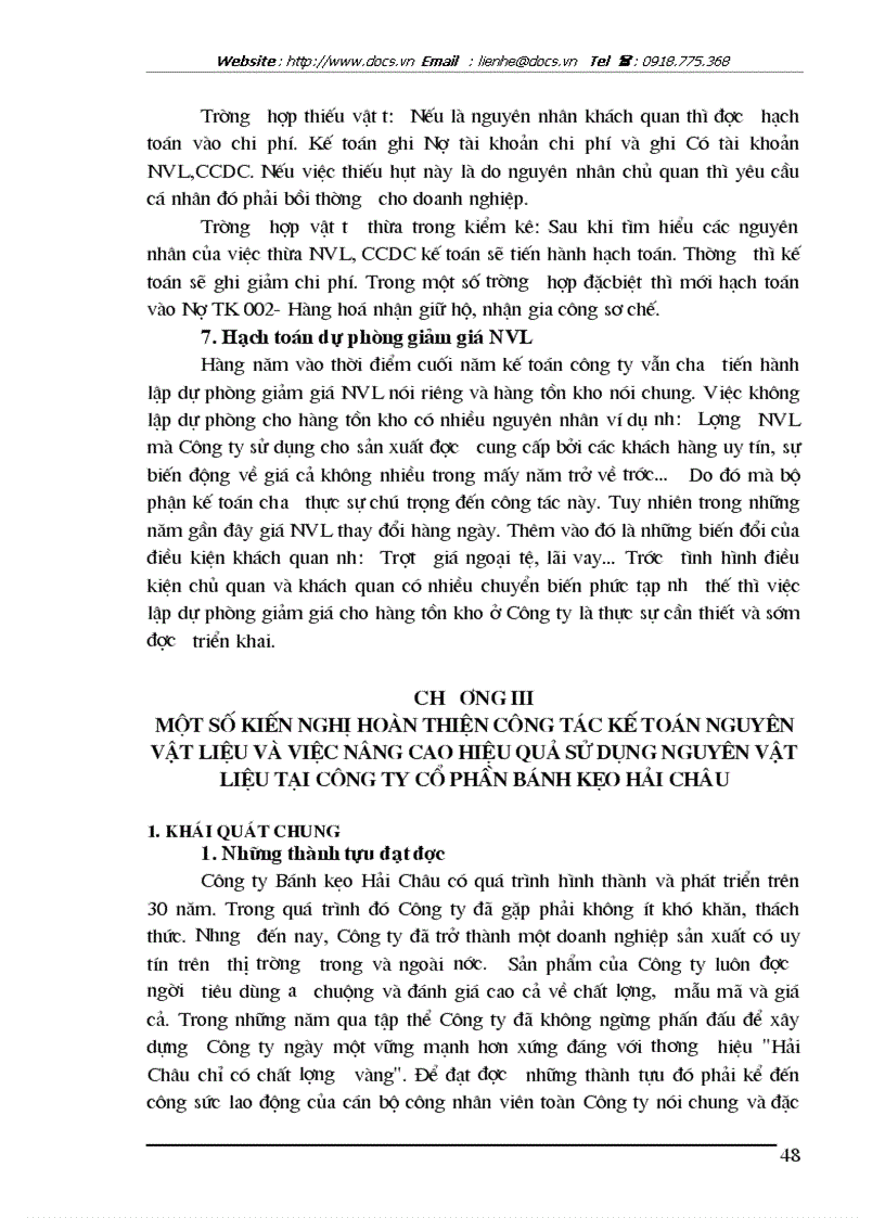 image for page Hoàn thiện hạch toán nguyên vật liệu tại Công ty Cổ phần Bánh kẹo Hải Châu