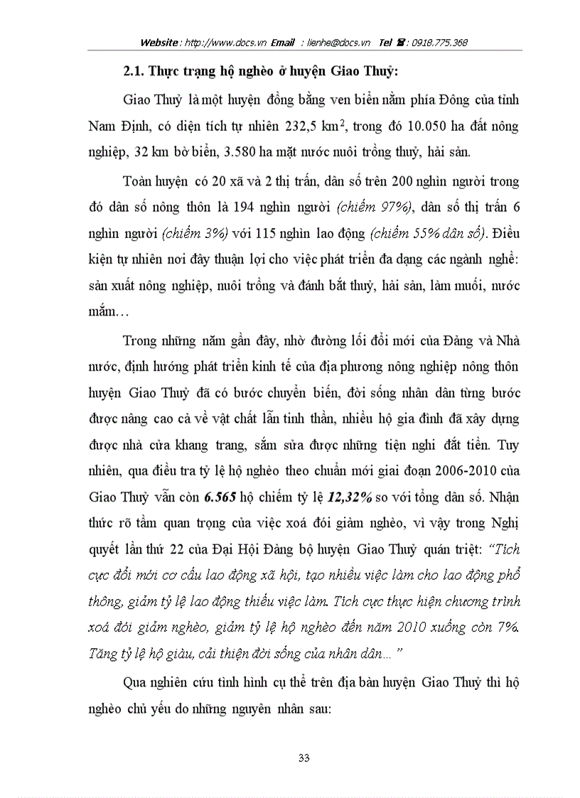 image for page Nâng cao hiệu quả tín dụng đối với hộ nghèo tại Phòng giao dịch Ngân hàng chính sách xã hội huyện Giao Thuỷ tỉnh Nam Định