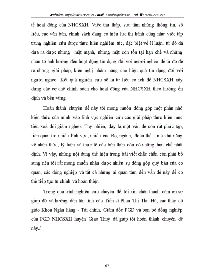 image for page Nâng cao hiệu quả tín dụng đối với hộ nghèo tại Phòng giao dịch Ngân hàng chính sách xã hội huyện Giao Thuỷ tỉnh Nam Định