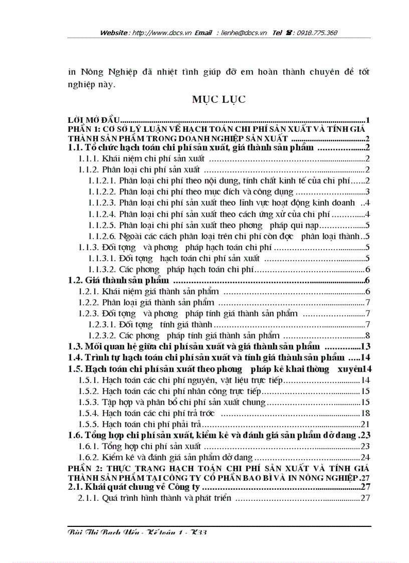 image for page Hoàn thiện hạch toán chi phí sản xuất và tính giá thành sản phẩm tại Công ty Cổ phần bao bì và in nông nghiệp