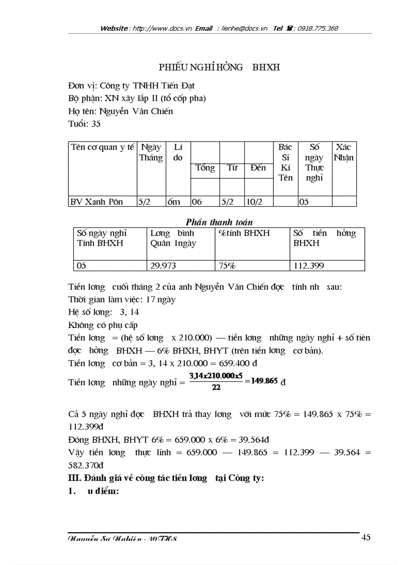 image for page Hạch toán tiền lương và các khoản trích theo lương tại Công ty TNHH Tiến Đạt
