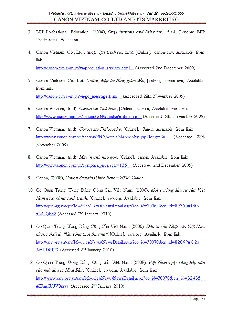 image for page Canon vietnam co Ltd and its marketing