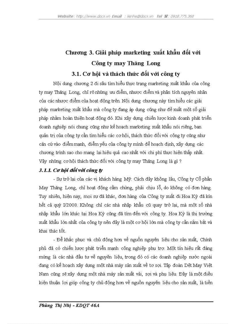 image for page Marketing xuất khẩu của công ty may thăng long Thực trạng và giải pháp