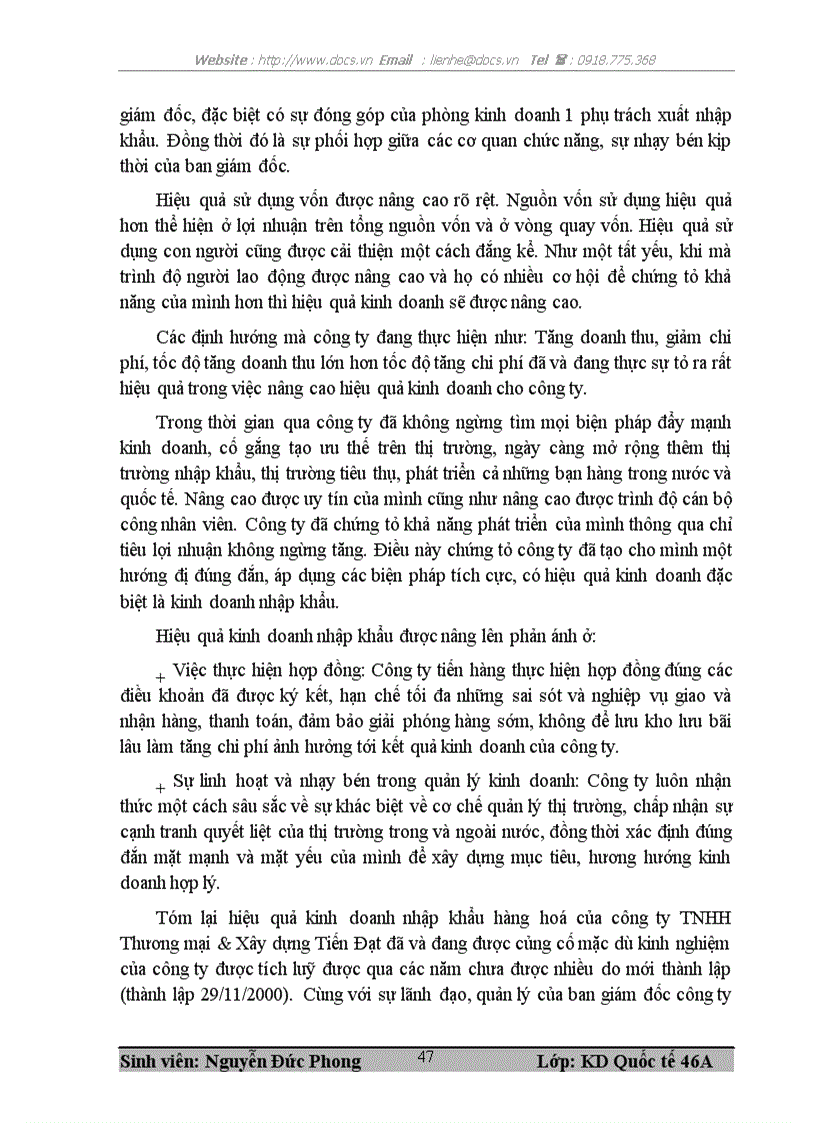 image for page Nâng cao hiệu quả kinh doanh nhập khẩu tại công ty TNHH Thương mại Xây dựng Tiến Đạt