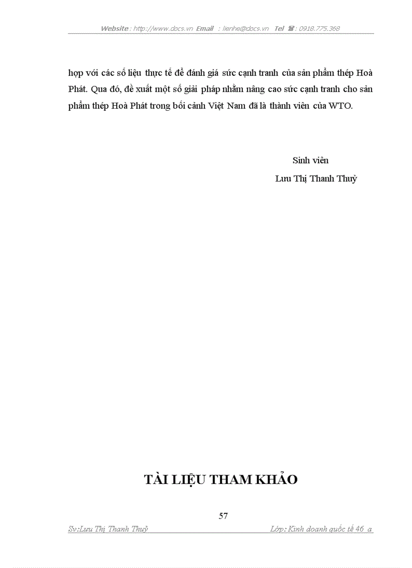image for page Nâng cao năng lực cạnh tranh của sản phẩm Thép Hoà Phát trong điều kiện Việt Nam là thành viên của WTO