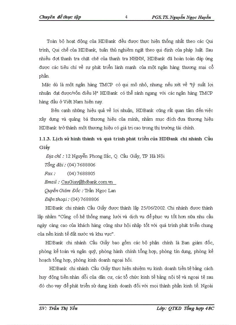 image for page Nâng cao châ t lươ ng di ch vu kha ch ha ng ta i HDBank chi nha nh Câ u Giâ y
