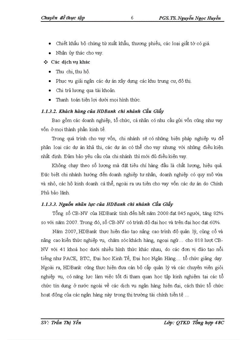 image for page Nâng cao châ t lươ ng di ch vu kha ch ha ng ta i HDBank chi nha nh Câ u Giâ y