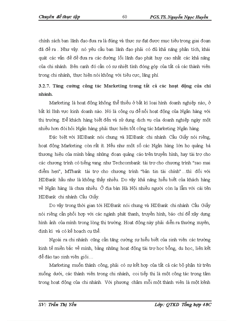 image for page Nâng cao châ t lươ ng di ch vu kha ch ha ng ta i HDBank chi nha nh Câ u Giâ y