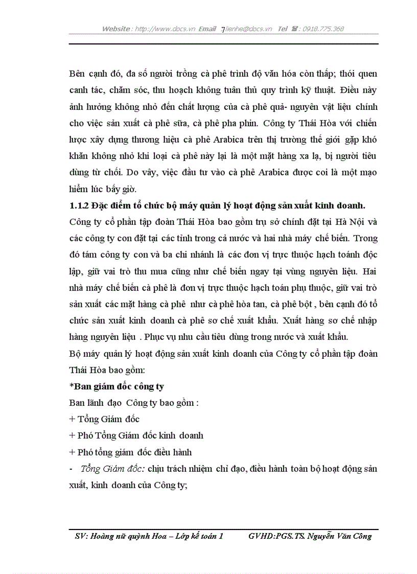 image for page Hoàn thiện kế toán nguyên vật liệu tại Công ty cổ phần tập đoànThái Hòa