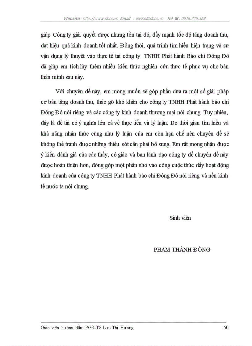 image for page Giải pháp tăng doanh thu của Công ty TNHH phát hành báo chí Đông Đô