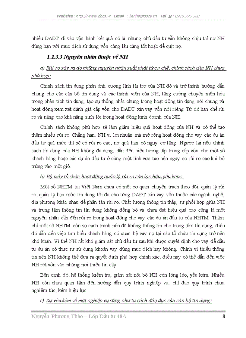 image for page Công tác quản lý rủi ro trong hoạt động cho vay các DAĐT tại NHTM