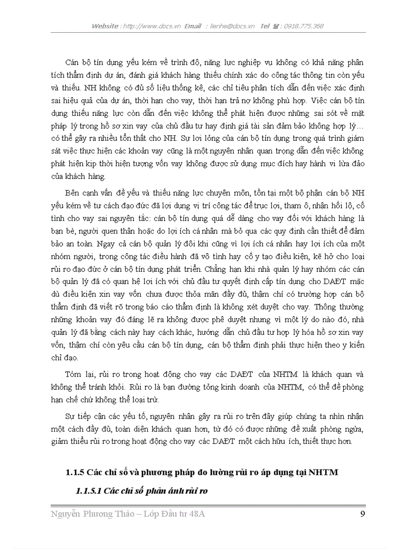 image for page Công tác quản lý rủi ro trong hoạt động cho vay các DAĐT tại NHTM