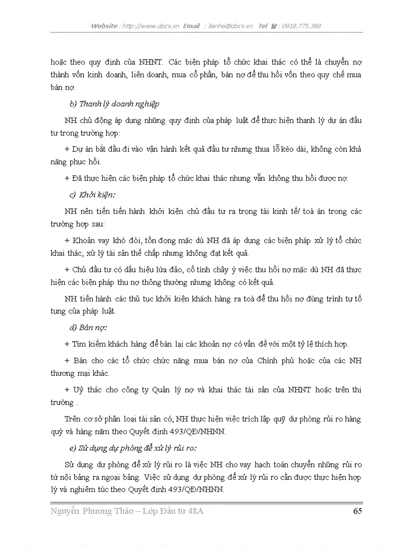 image for page Công tác quản lý rủi ro trong hoạt động cho vay các DAĐT tại NHTM