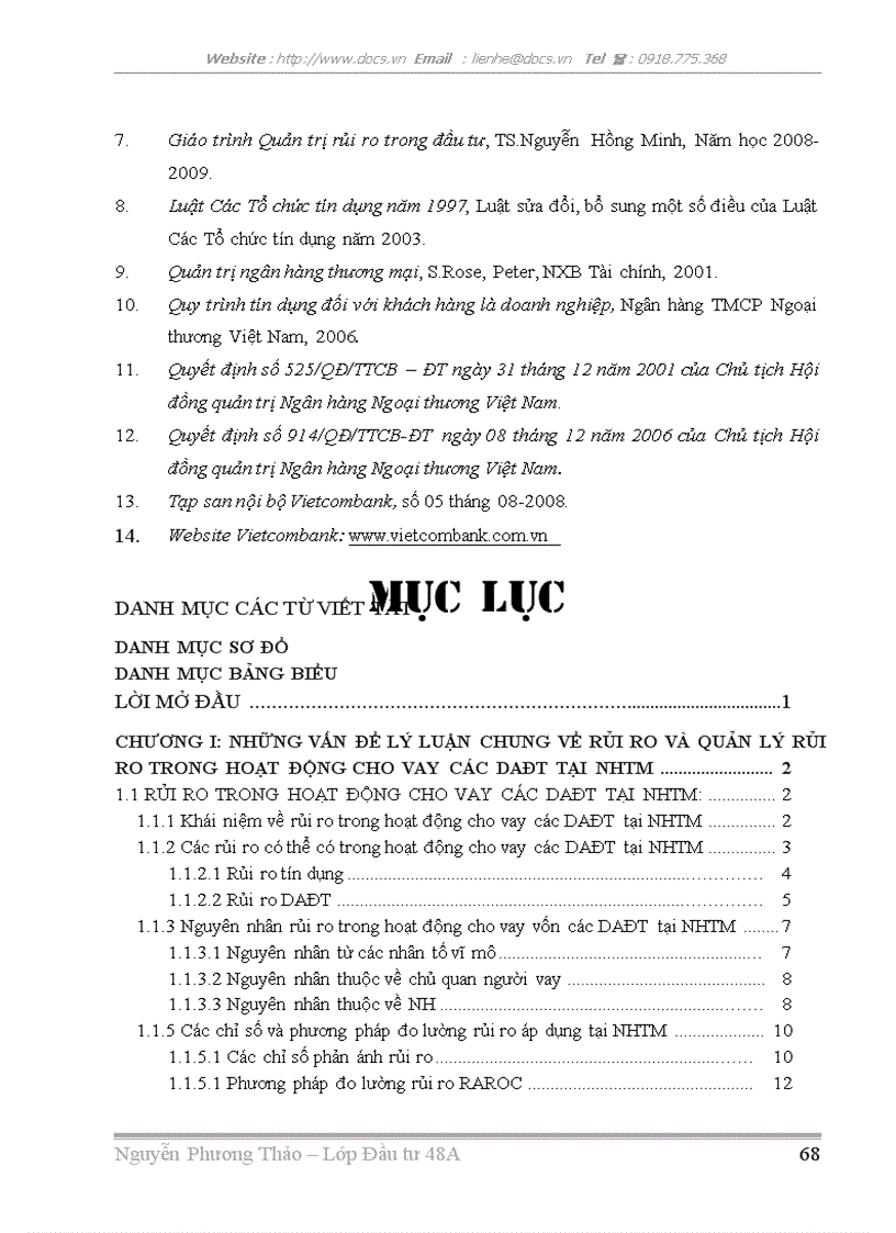 image for page Công tác quản lý rủi ro trong hoạt động cho vay các DAĐT tại NHTM