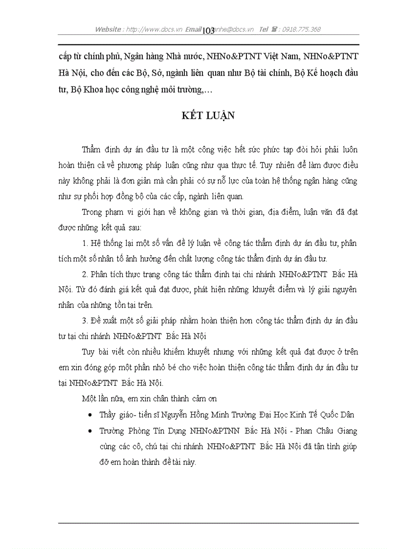 image for page Các giải pháp nhằm nâng cao chất lượng công tác thẩm định dự án đầu tư tại NHNo PTNT Bắc Hà Nội