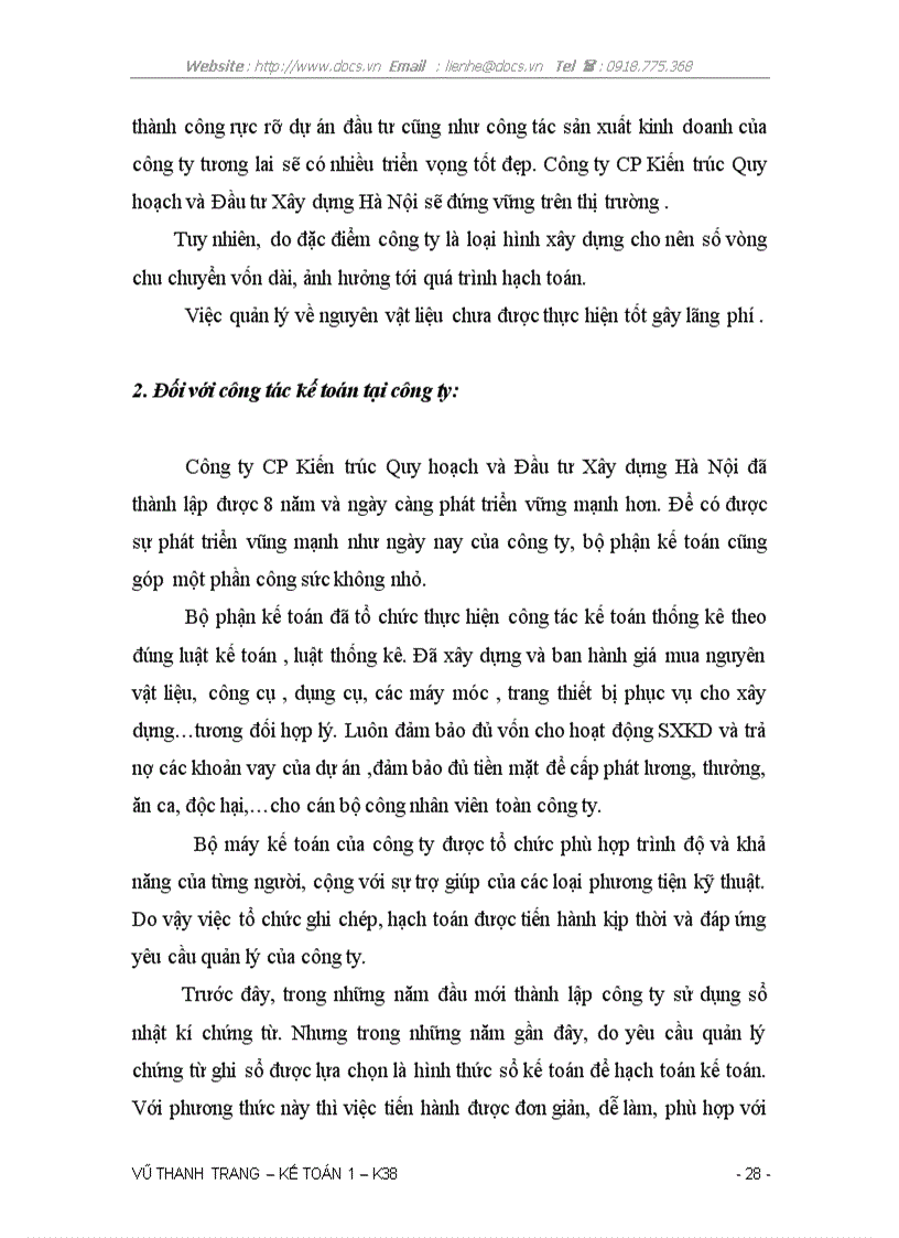 image for page Báo cáo tổng hợp tại công ty CP Kiến trúc Quy hoạch và Đầu tư Xây dựng Hà Nội