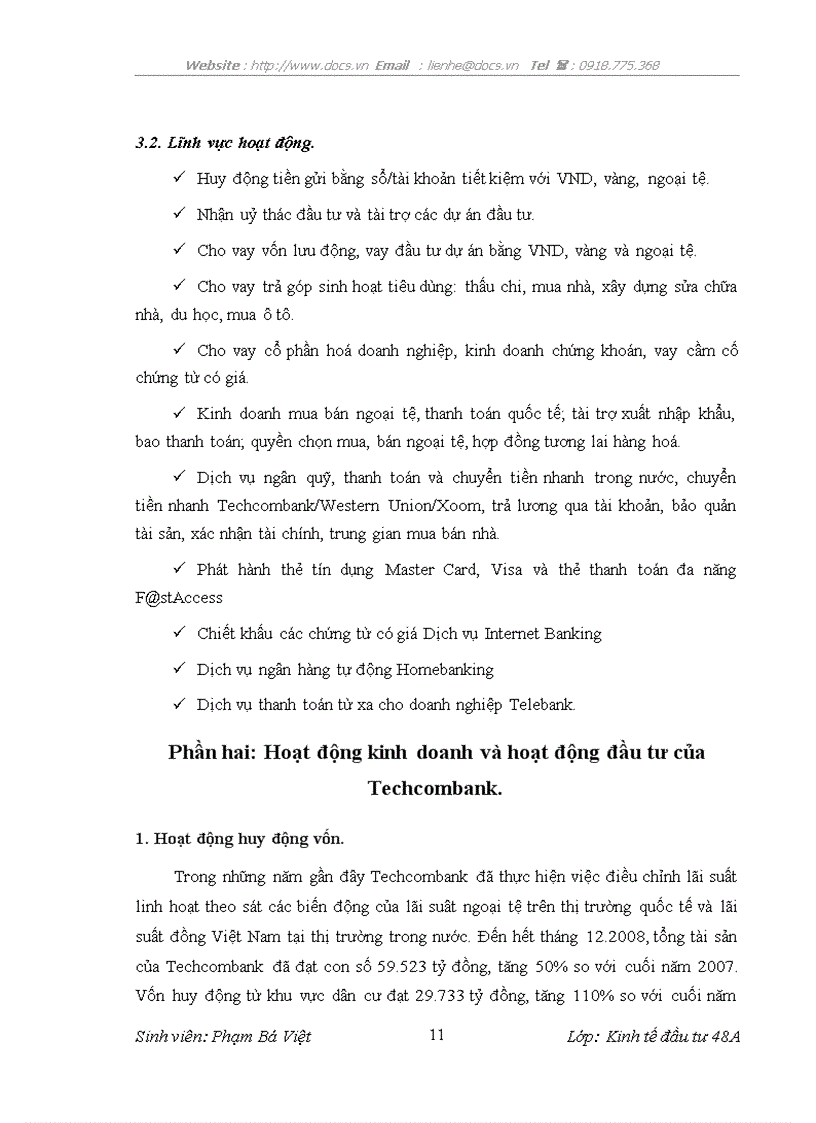 image for page Báo cáo tổng hợp tại Chi nhánh Techcombank Lý Thường Kiệt